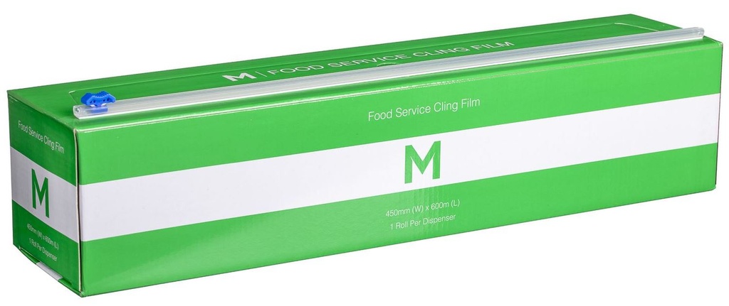 Premium Cling Film Dispenser - Clear, 450mm x 600m x 9mu (1x Roll)