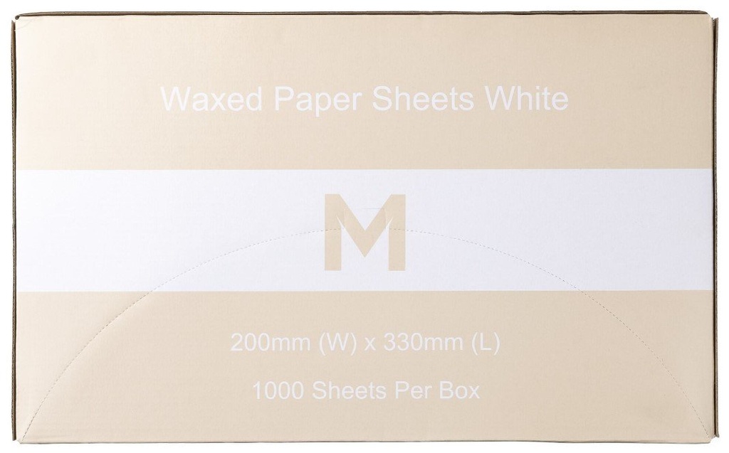 [MPH38620] Waxed Paper Sheets Small - White, 200mm x 330mm, 40gsm (Pack of 1000 Sheets)