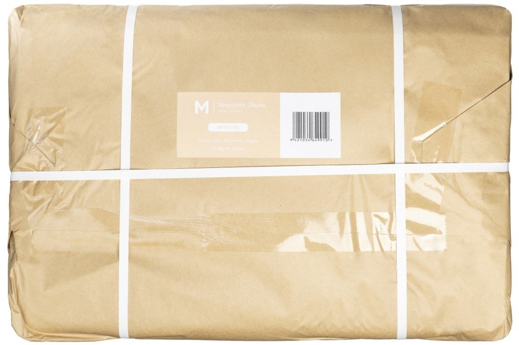 Newsprint Paper Sheets - White, 600mm x 800mm, 45gsm *920 Sheets/Pack (Pack)