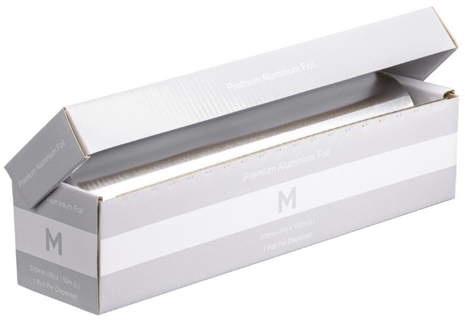 [MPH38660] Premium Aluminium Foil Dispenser - Silver, 300mm x 150m x 13mu *Regular Duty (Roll)