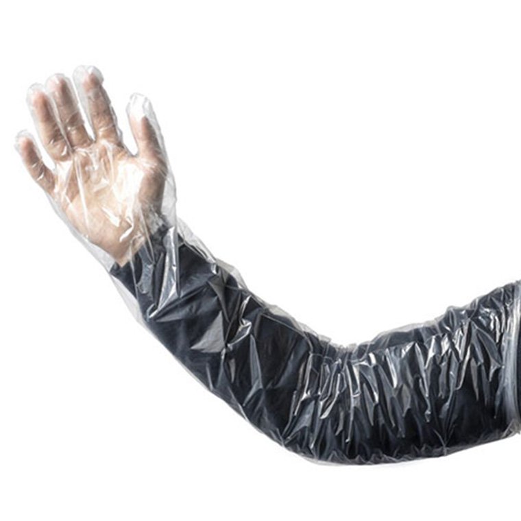 Polyethylene Shoulder Length Glove - Clear, 800mm Long x 40mu (Pack of 100 Gloves)