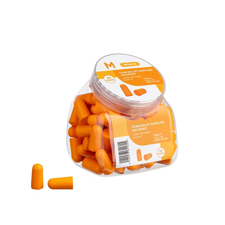 Foam Bullet Earplugs Uncorded Jar - Orange, 28.0dB Rated (Each)