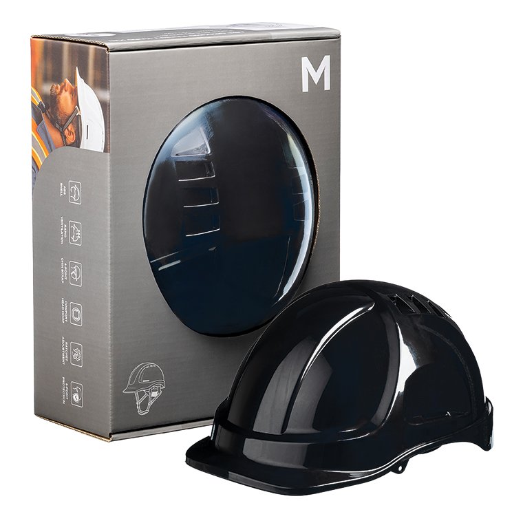 [MPH31206] ABS Ground Safety Hard Hat Vented - Black, Ratchet Adjustment AS/NZS 1801:1997 (Each)