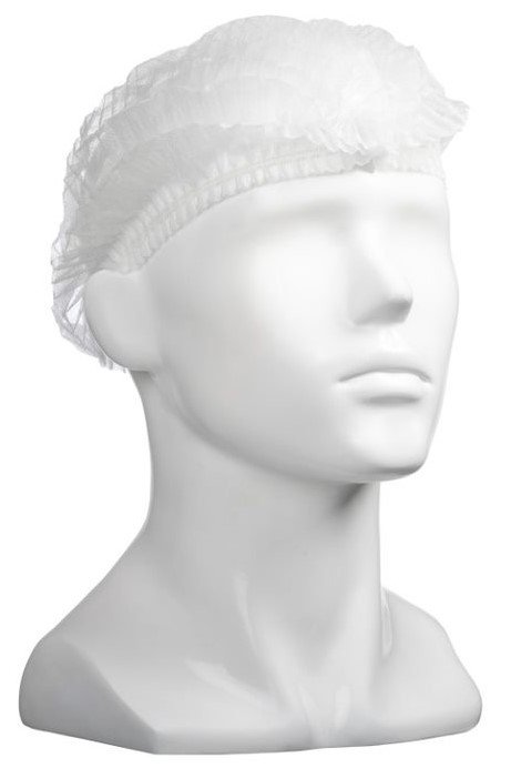 Polypropylene Crimp Hats - White, 530mm Wide, 12gsm (Box of 1000 Hats)