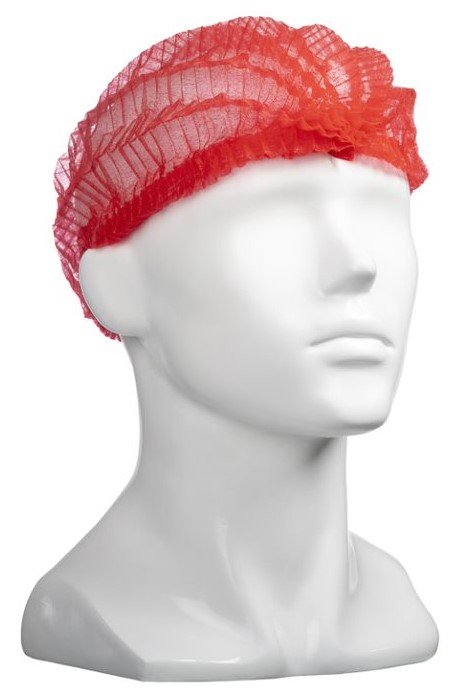[MPH30040] Polypropylene Crimp Hats - Red, 530mm Wide, 12gsm (Box of 1000 Hats)