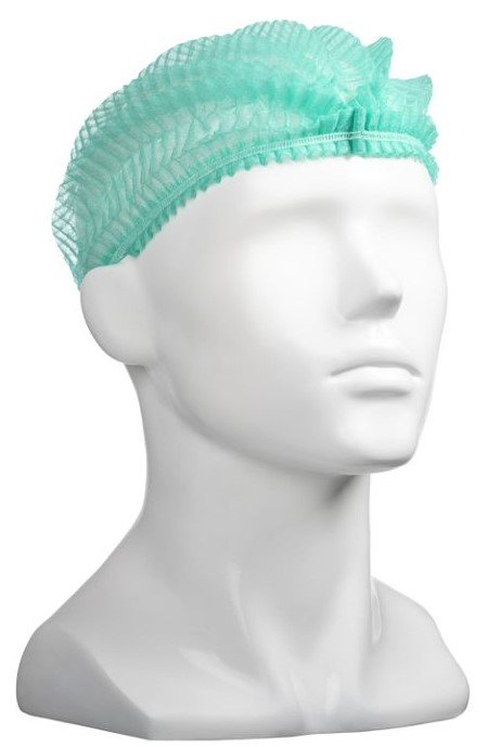 [MPH30035] Polypropylene Crimp Hats - Green, 530mm Wide, 12gsm (Box of 1000 Hats)