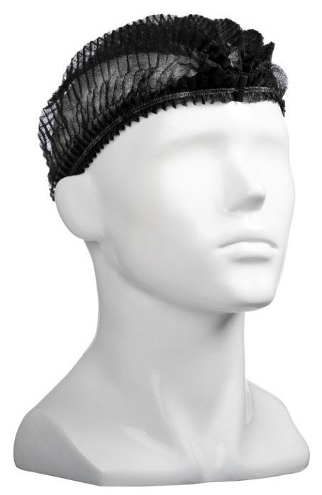 [MPH30055] Polypropylene Crimp Hats - Black, 530mm Wide, 12gsm (Box of 1000 Hats)