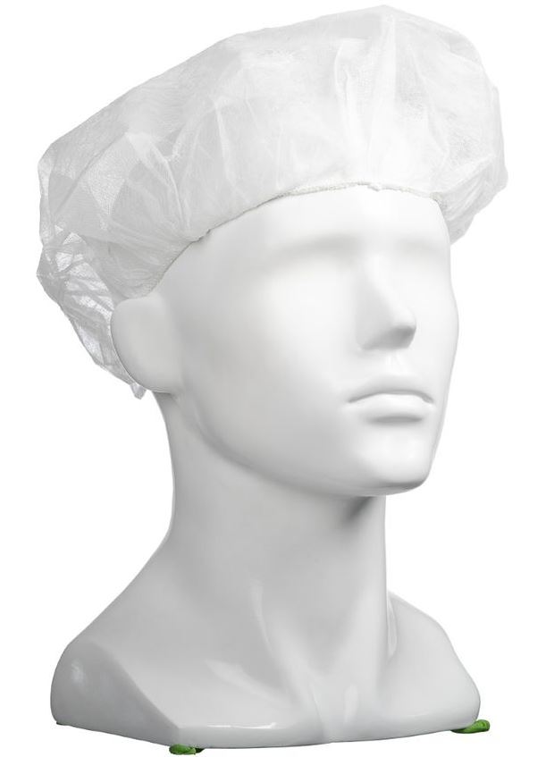[MPH30015] Polypropylene Bouffant Hats - White, 610mm Wide, 12gsm *For Larger Hair Styles (Box of 600 Hats)