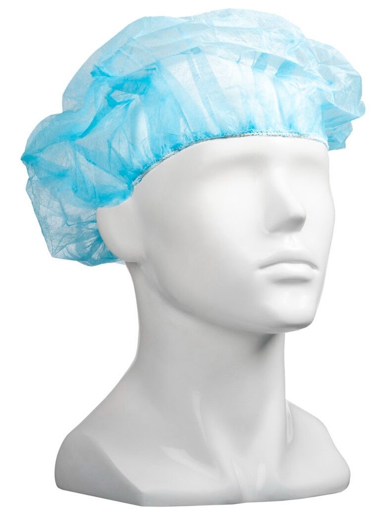 Polypropylene Bouffant Hats - Blue, 610mm Wide, 12gsm *For Larger Hair Styles (Box of 600 Hats)