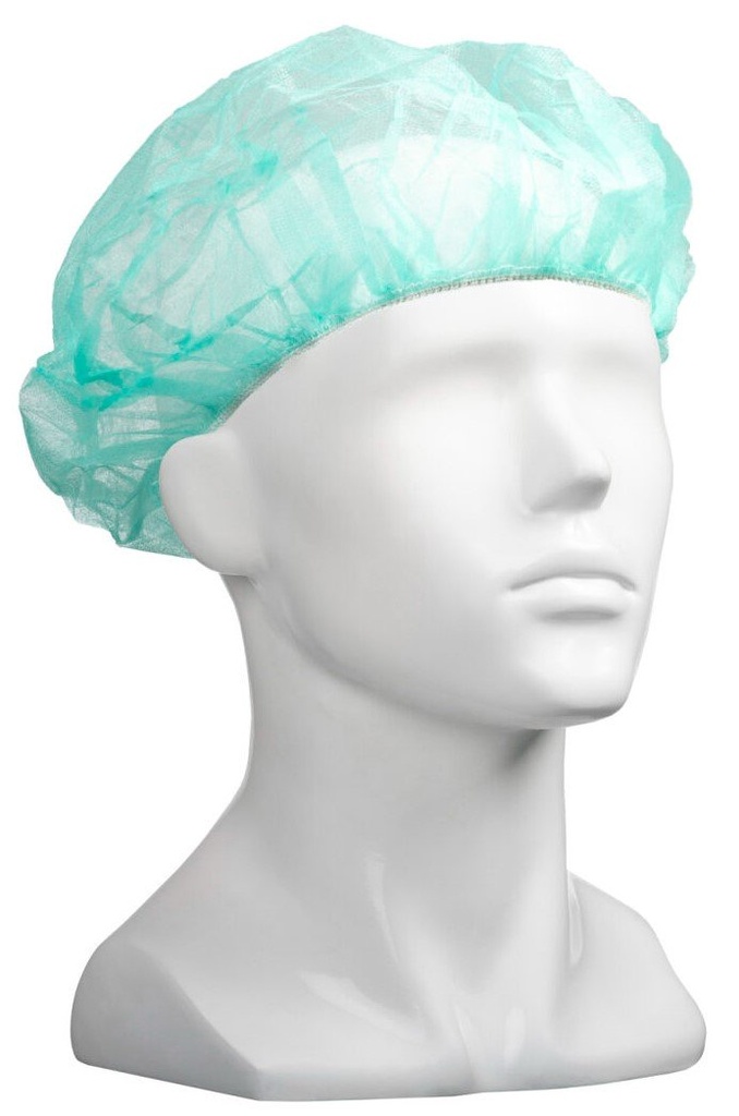 [MPH30005] Polypropylene Bouffant Hats - Green, 610mm Wide, 12gsm *For Larger Hair Styles (Box of 600 Hats)