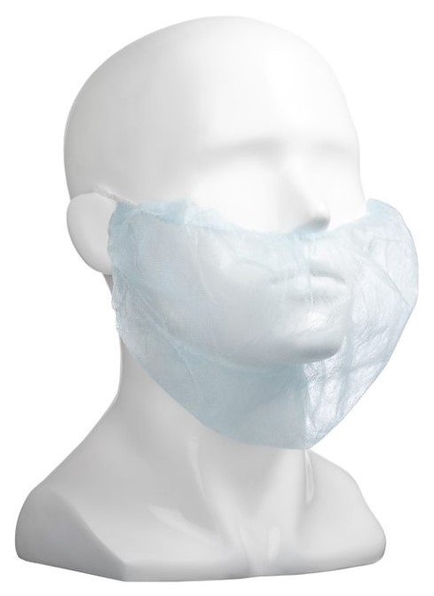 [MPH30080] Polypropylene Beard Covers Single Loop - Blue, 230mm x 430mm, 12gsm (Box of 1000 Covers)