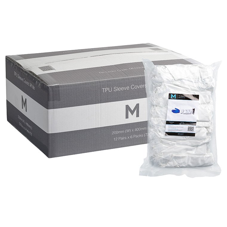 [MPH30877] TPU Sleeve Covers - White, 200mm x 400mm, 150mu (Pair)