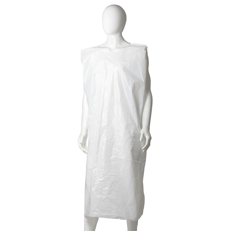 [MPH30290] Polyethylene Sleeveless Aprons - White, 700mm x 1300mm x 30mu *Regular Size (Box of 350 Aprons)