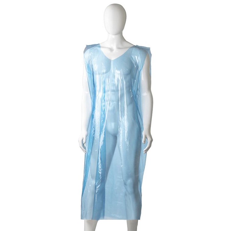 [MPH30295] Polyethylene Sleeveless Aprons - Blue, 700mm x 1300mm x 30mu *Regular Size (Box of 350 Aprons)