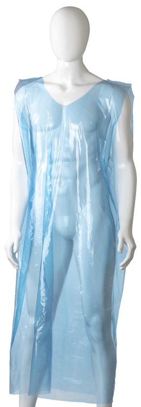 [MPH30335] Polyethylene Sleeveless Aprons - Blue, 800mm x 1400mm x 30mu *Large Size (Box of 300 Aprons)