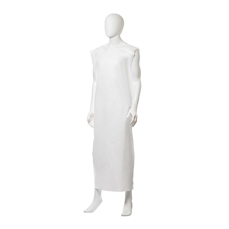 Polyethylene Sleeveless Aprons - White, 900mm x 1500mm x 30mu *XL Size (Box of 250 Aprons)