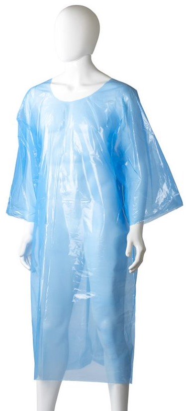 Polyethylene Splash Jacket - Blue, 800mm x 1300mm x 30mu (Box of 200 Jackets)