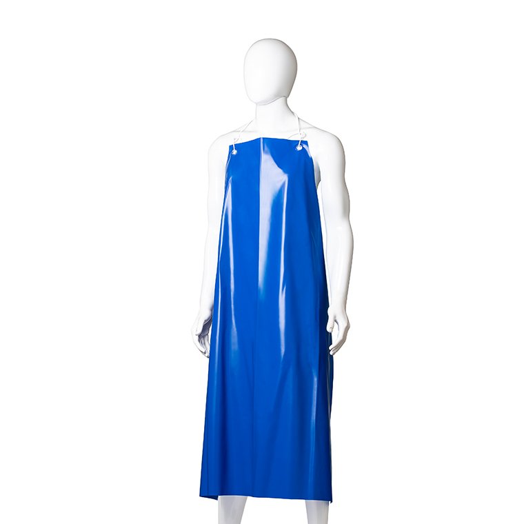 Reusable PVC Apron with Hooks - Blue, 900mm x 1200mm, 300mu (Each)