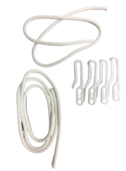 Apron Neck Hooks - White, 720mm Length (Each)