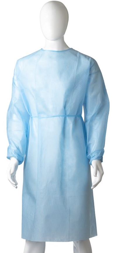 [MPH30475] Polypropylene Isolation Gown - Blue, 1200mm x 1400mm, 40gsm (Box of 30 Gowns)