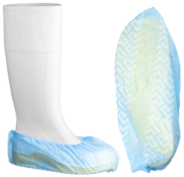 Polypropylene Anti-Skid Shoe Covers - Blue, 200mm x 400mm, 35gsm (Box of 600 Covers)
