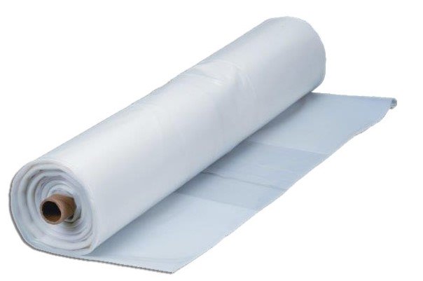 Polyethylene Agricultural Film Roll - Clear, 1m/4m x 50m x 125mu 50% Recycled (1x Roll)