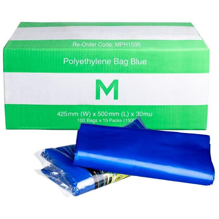 [MPH1596] FP Polyethylene Bag - Blue, 425mm x 500mm x 30mu (Box of 1500 Bags)