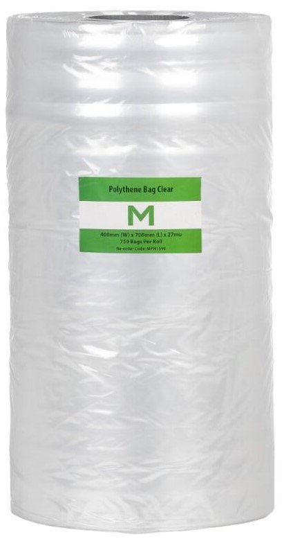 [MPH1590] POR Polyethylene Bag - Clear, 400mm x 700mm x 27mu (Roll)
