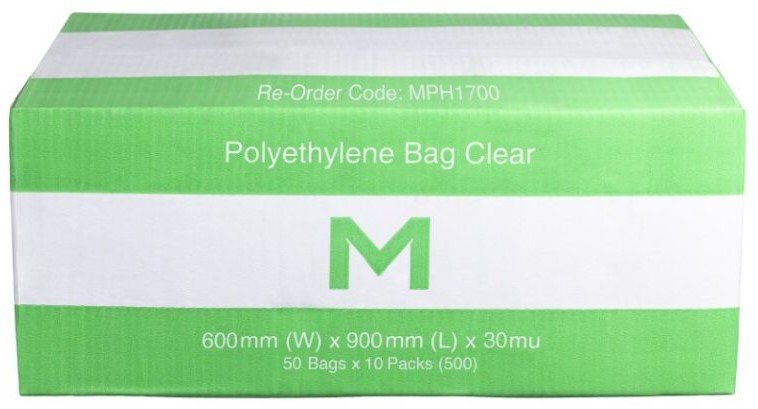 [MPH1700] FP Polyethylene Bag - Clear, 600mm x 900mm x 30mu (Box of 500 Bags)