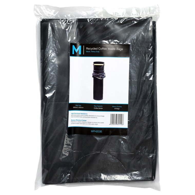 FP Recycled Coffee Waste Bags - Black, 330mm x 925mm x 80mu (Box of 350 Bags)