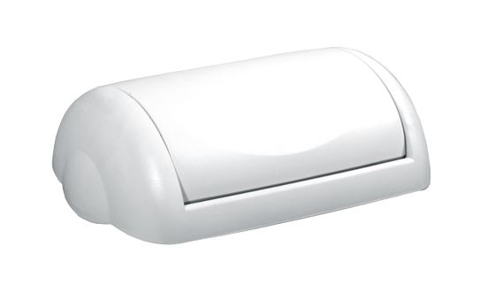 Wall Mount Bin 23L Swing Lid - White, Weighted Swing Design (Each)