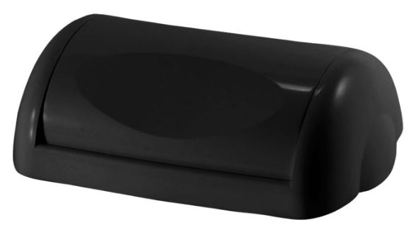 Wall Mount Bin 23L Swing Lid - Black, Weighted Swing Design (Each)