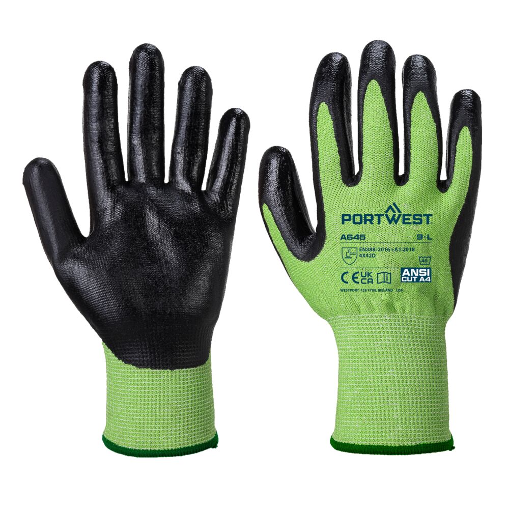 [A645E8RXS] Green Cut Glove - Nitrile Foam (XS)