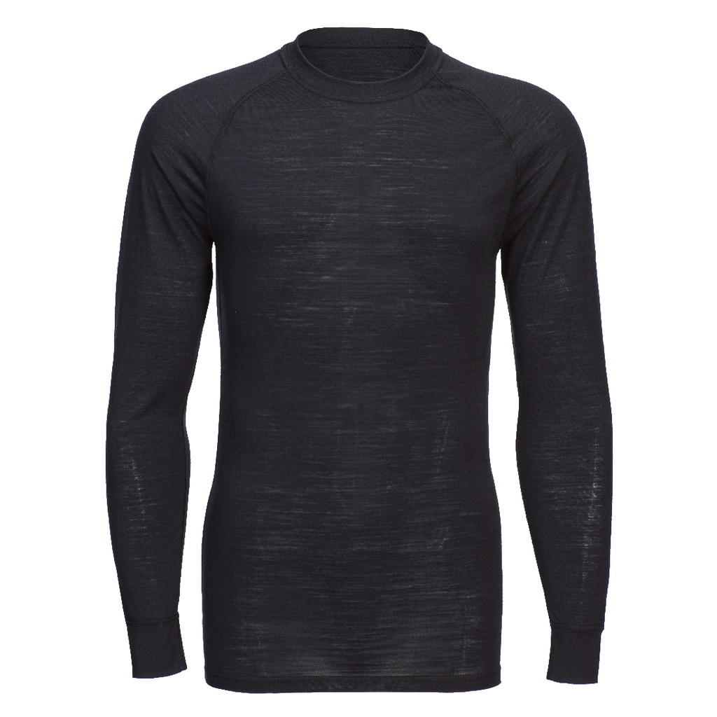 [B183BKRS] Merino Wool Crewneck Baselayer Top (S)