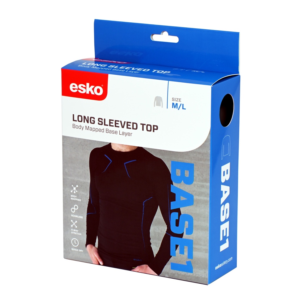 Seamless long sleeved, round neck thermal top
