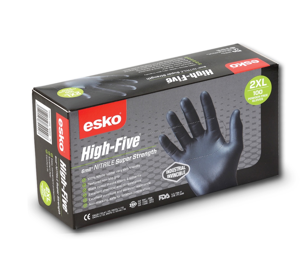[MDNHD-S] High Five Nitrile Disposable Glove, Super Strength, Powder Free, - Box 100 (S)