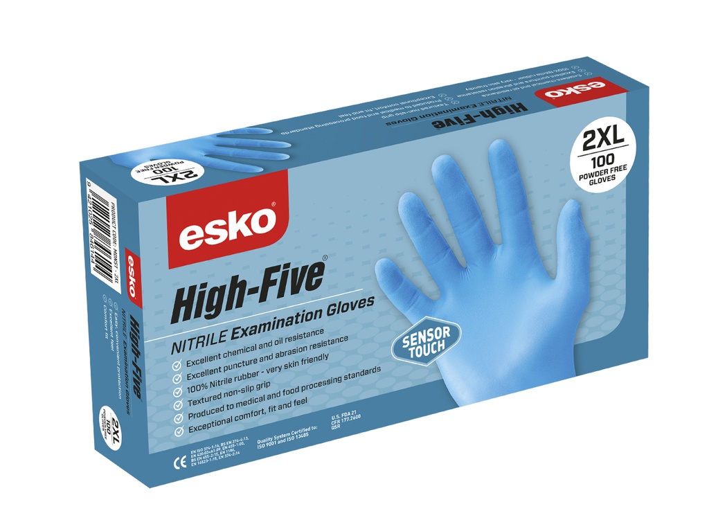 HIGH FIVE SensorTouch Disposable Nitrile Glove, Box 100