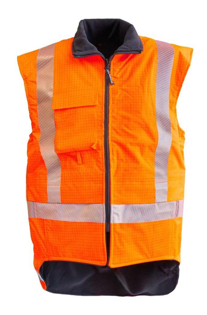 [801056-S] Hi-Vis FR Fleece Lined PU Vest (S)
