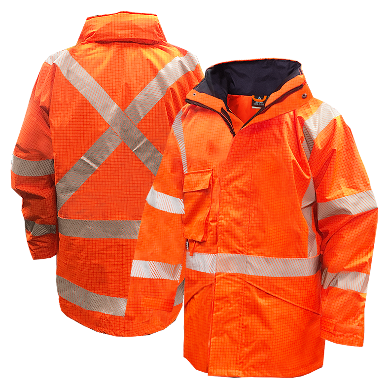[801069-S] Hi Vis-Rain Jacket ,Flame Retardant, TTMC (S)