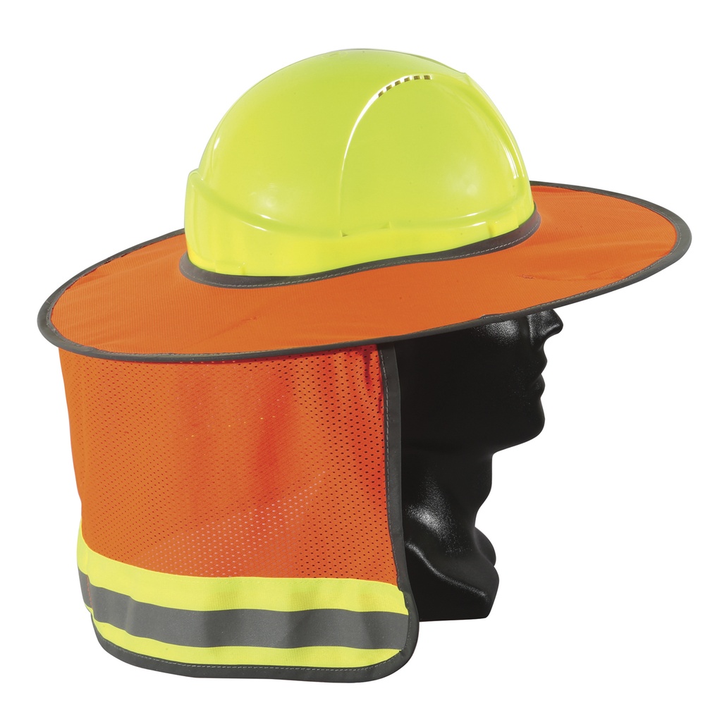 Full Brim Hard Hat Sun Shield, , Fluro reflective collar