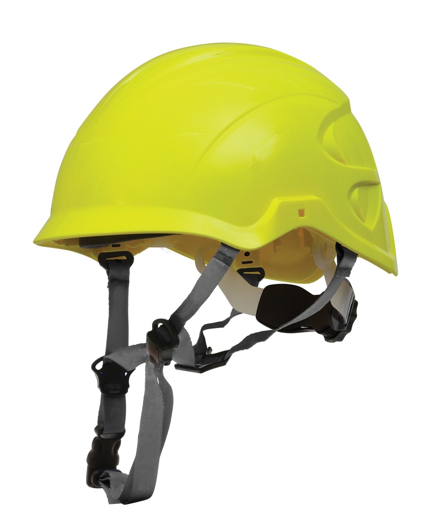 Nexus HeightMaster HiVis Ratchet Adj Vented Helmet + 4 Point Chin Strap + Impact Liner