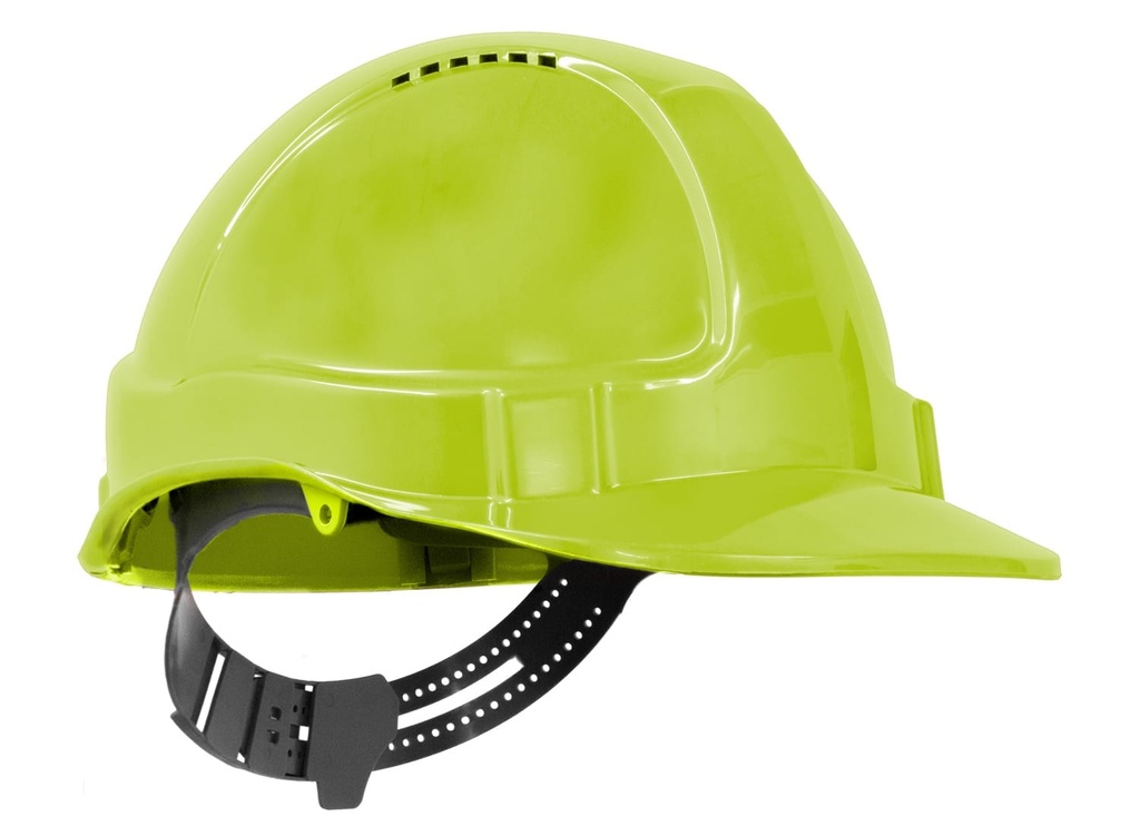 TUFF-NUT Hard Hat, Short Peak, Vented, 6-point PinLock harness, Neon