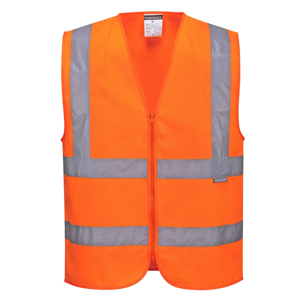[C375ORRXS] Hi-Vis Zipped Band and Brace Vest (Orange, XS)