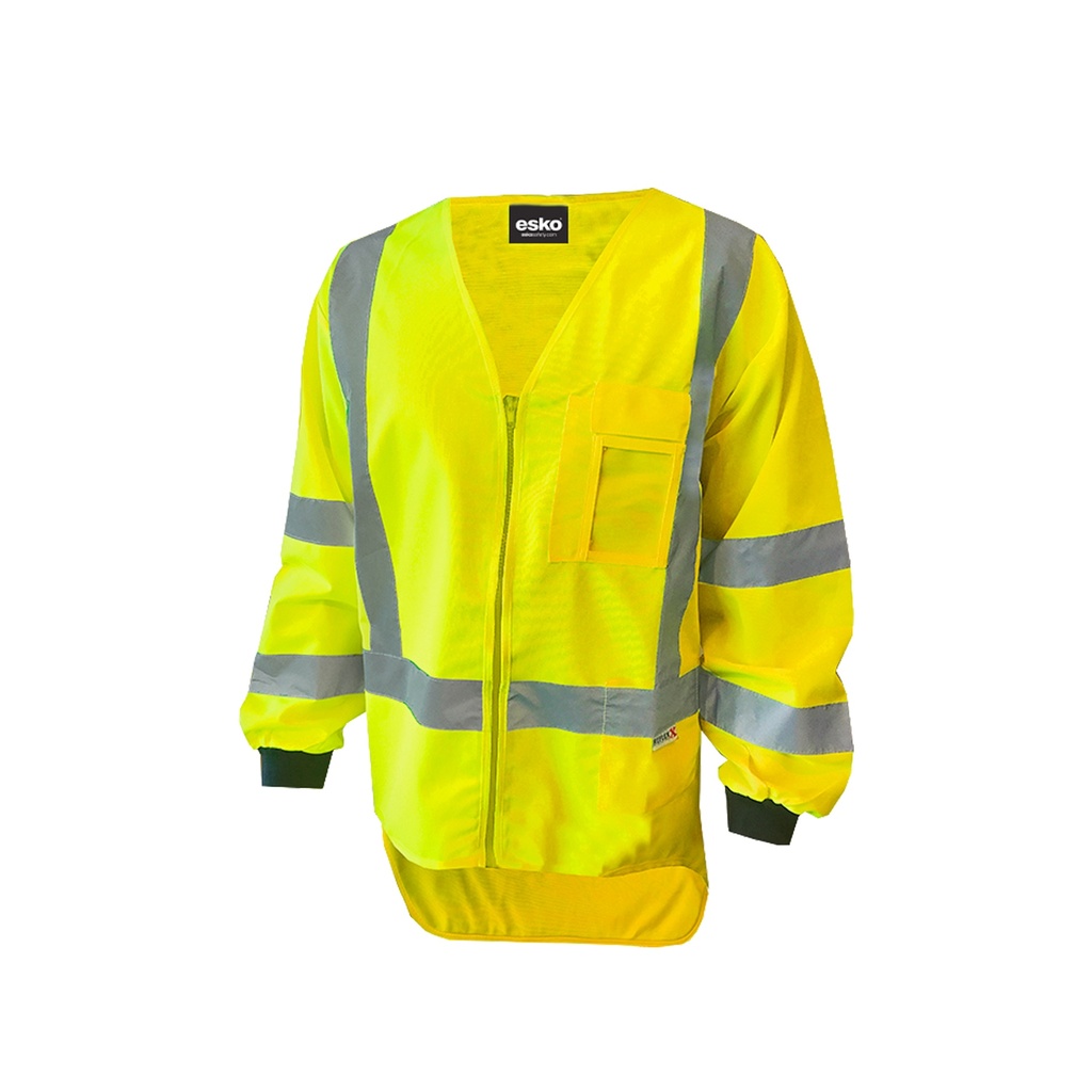 [AVEST313-YE-S] ESKO Premium L/S D/N Safety Vest - With ID Pocket - Pack of 5 (S)