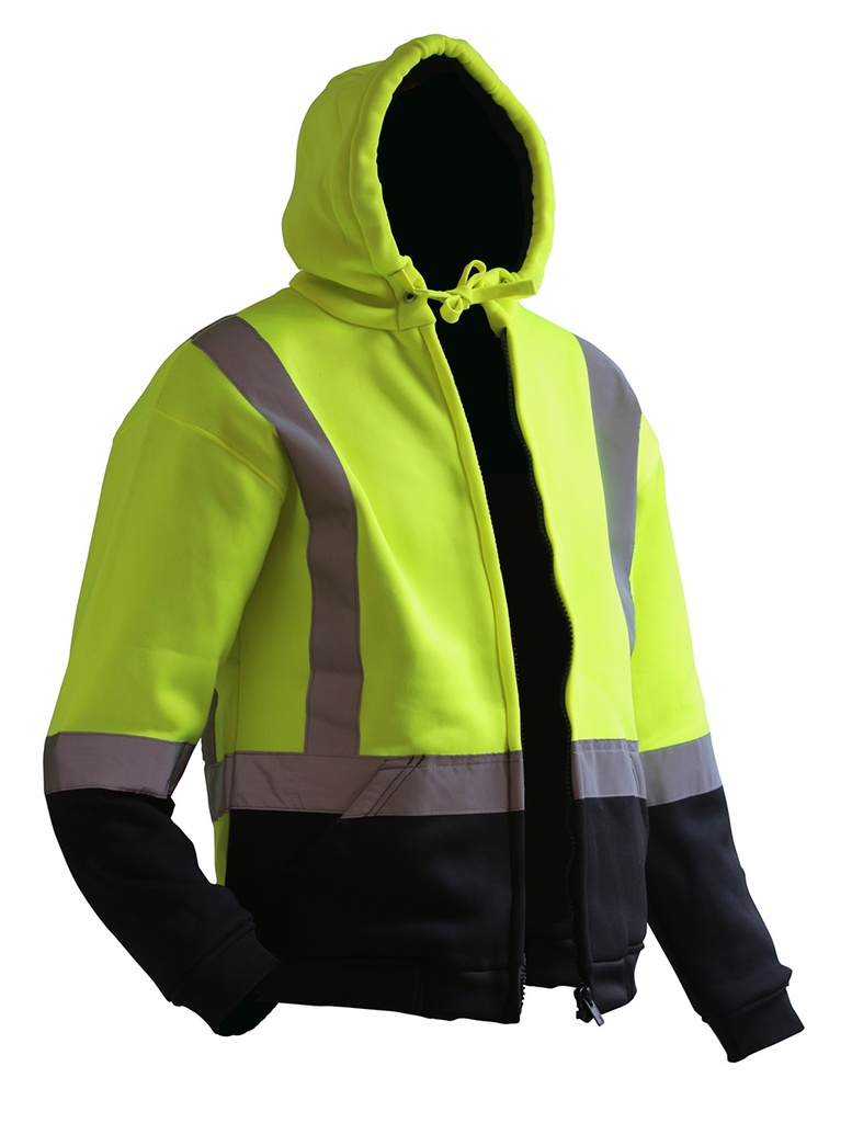 Caution D/N Premium Lined Hoodie - Full Zip (PCH1075-FLYE/BK)