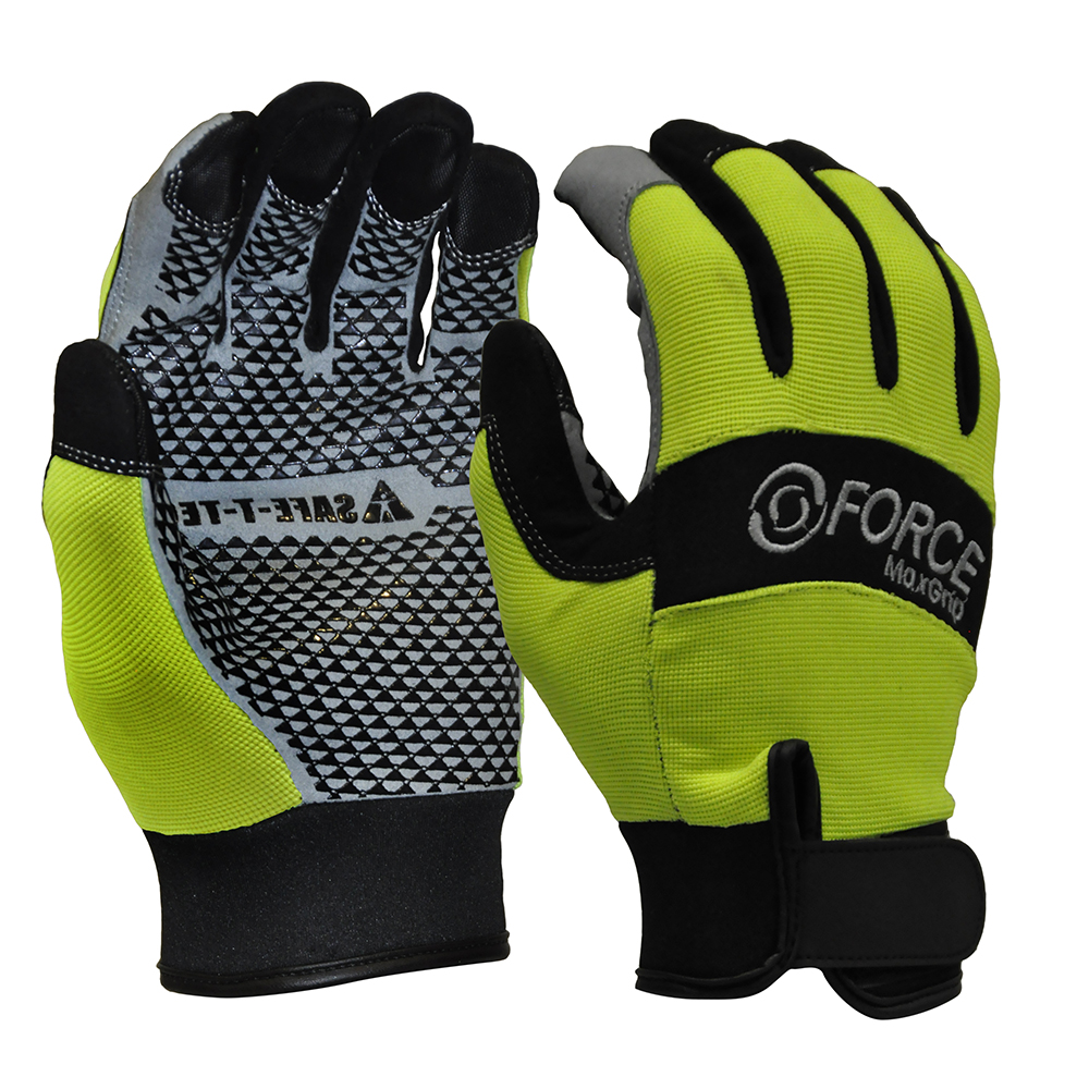 Mechanics Gloves Silicone Grip, Fluro