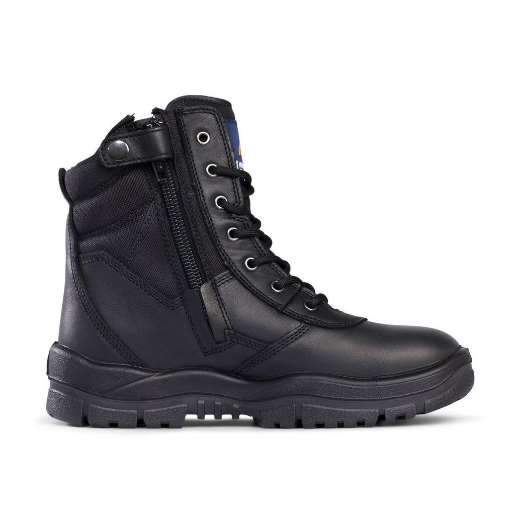 [M251020-BK-06] 251020 Hi Leg Oil Kip LeatherSafety Boot With Zip (6)