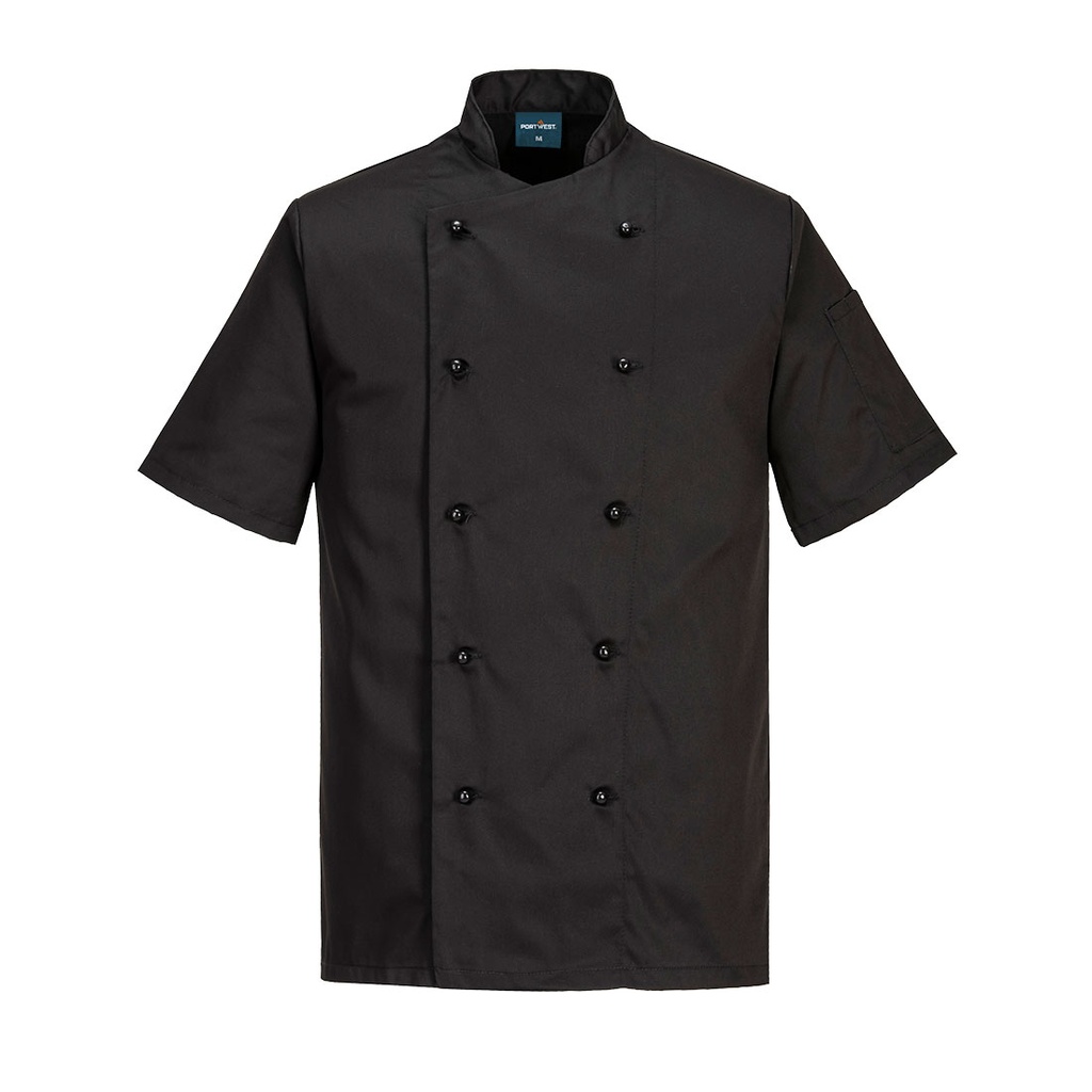 [C734BKRXS] Chef's Kent Jacket S/S (Black, XS)