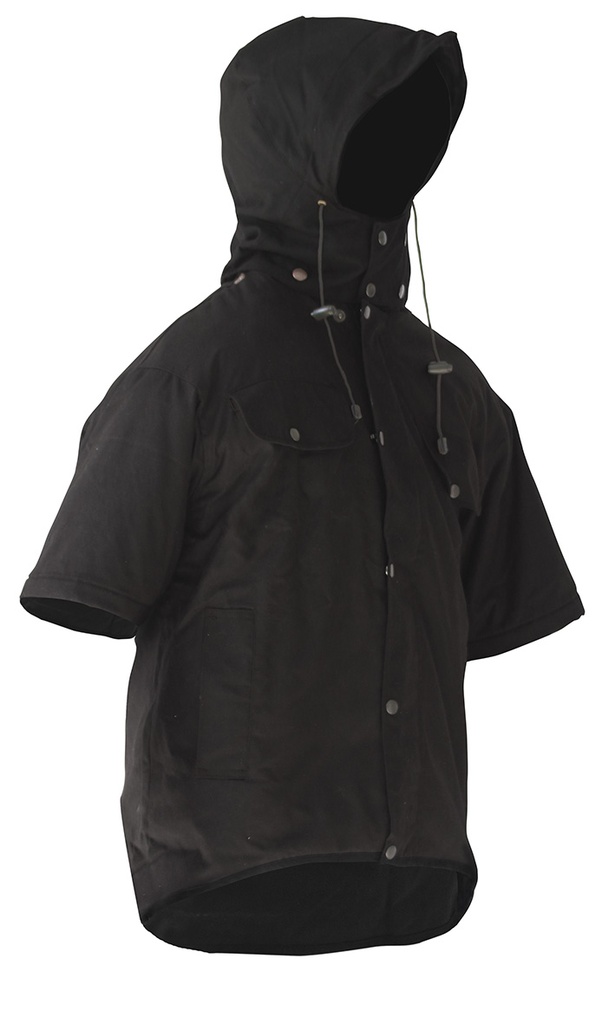 Caution Hooded Oilskin Short Sleeve Vest