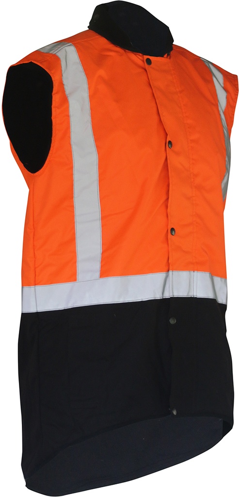 [PCO1340-FLOR/BR-S] Caution D/N Oilskin Sleeveless Vest (PCO1340-FLOR/BR) (S)